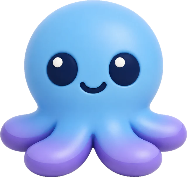 Ockie, the octopus mascot, peeking over the prompt box